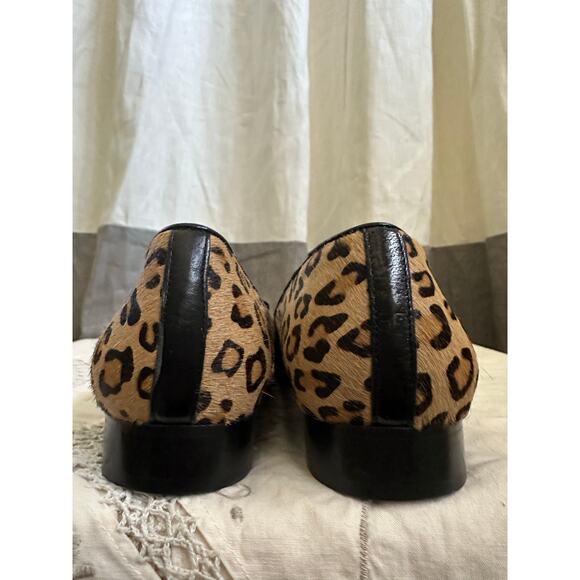 Woman leopard loafers calf skin leather flats shoes animal print sz 10 VANELI - Picture 8 of 11